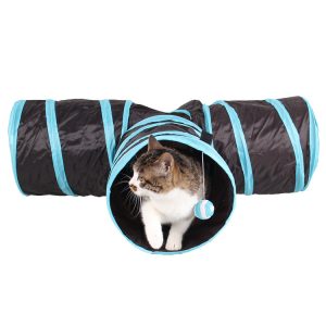 Blå/sort kattetunnel med flere åpninger-image