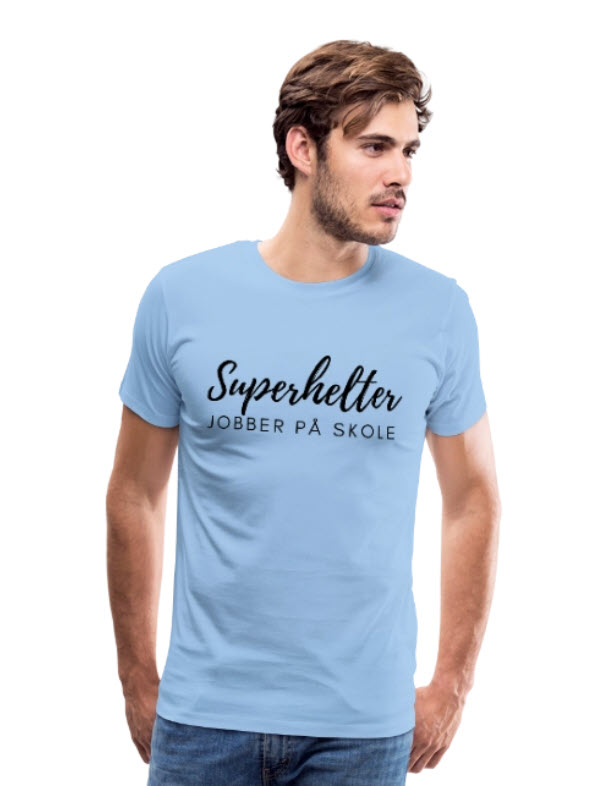 T-skjorte for menn - Superhelter jobber på skole-image